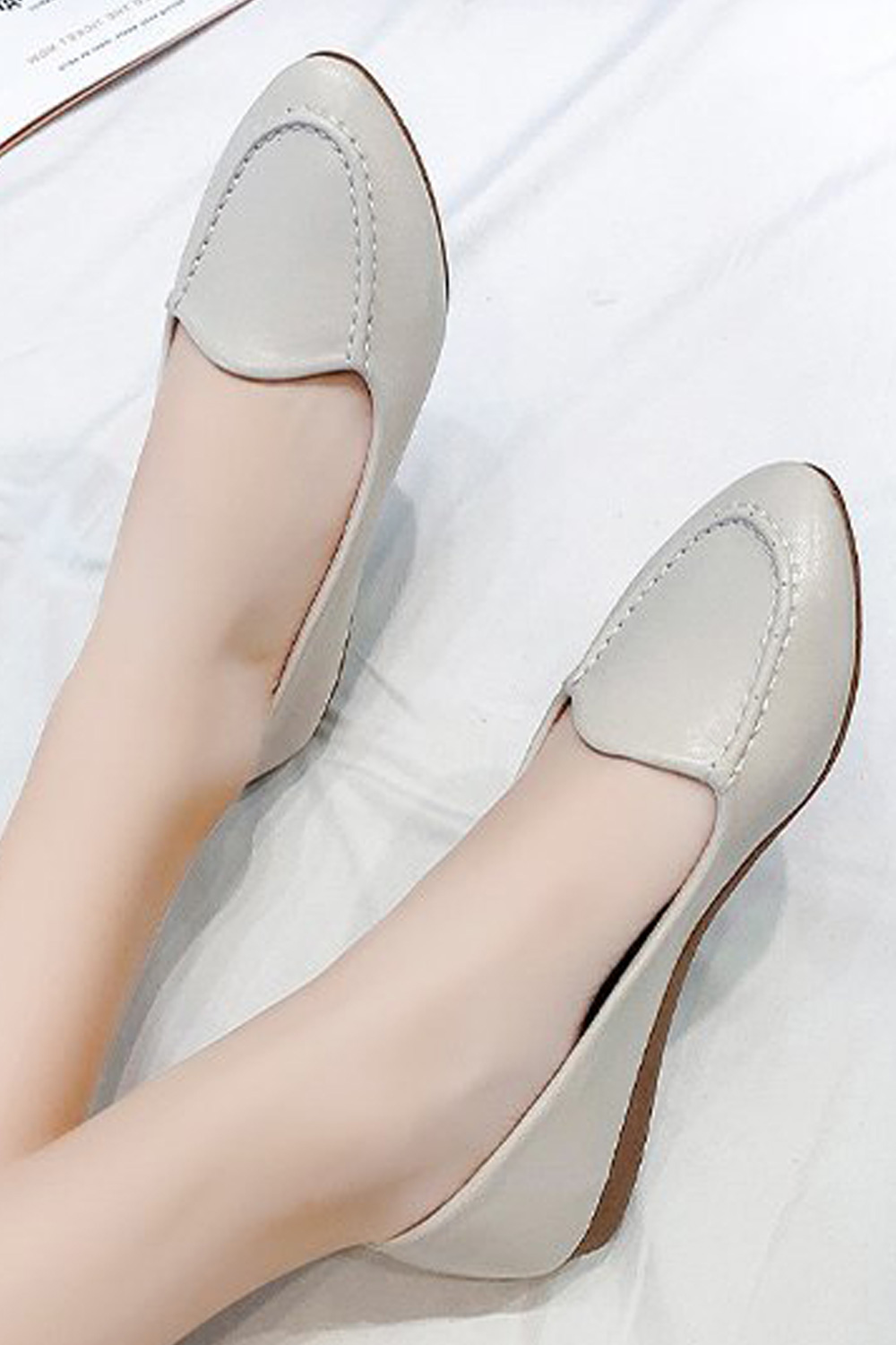 Women Flats Shoes Pointed Toe Shallow Solid Color Dress Flats Shoes 